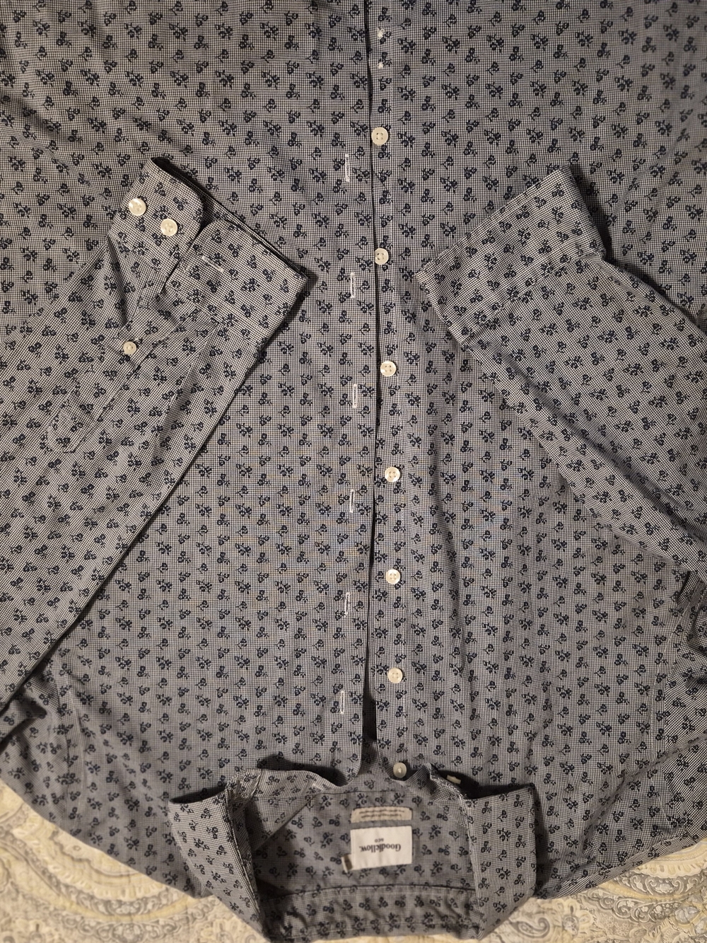 Goodfellow & Co Blue Micro-Print Button-Down Shirt